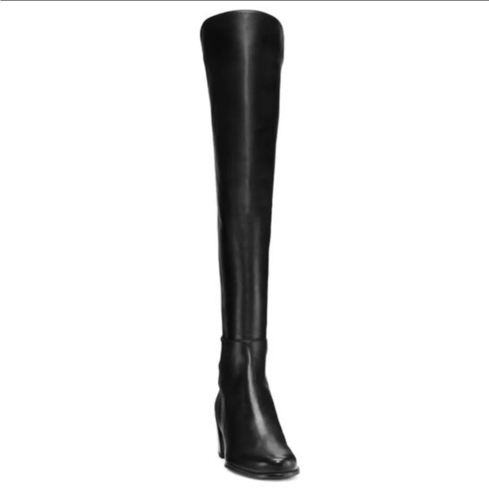 Stuart Weitzman City Block Boot Nappa Leather Over The Knee Boot In Black Size 6 - Picture 4 of 9